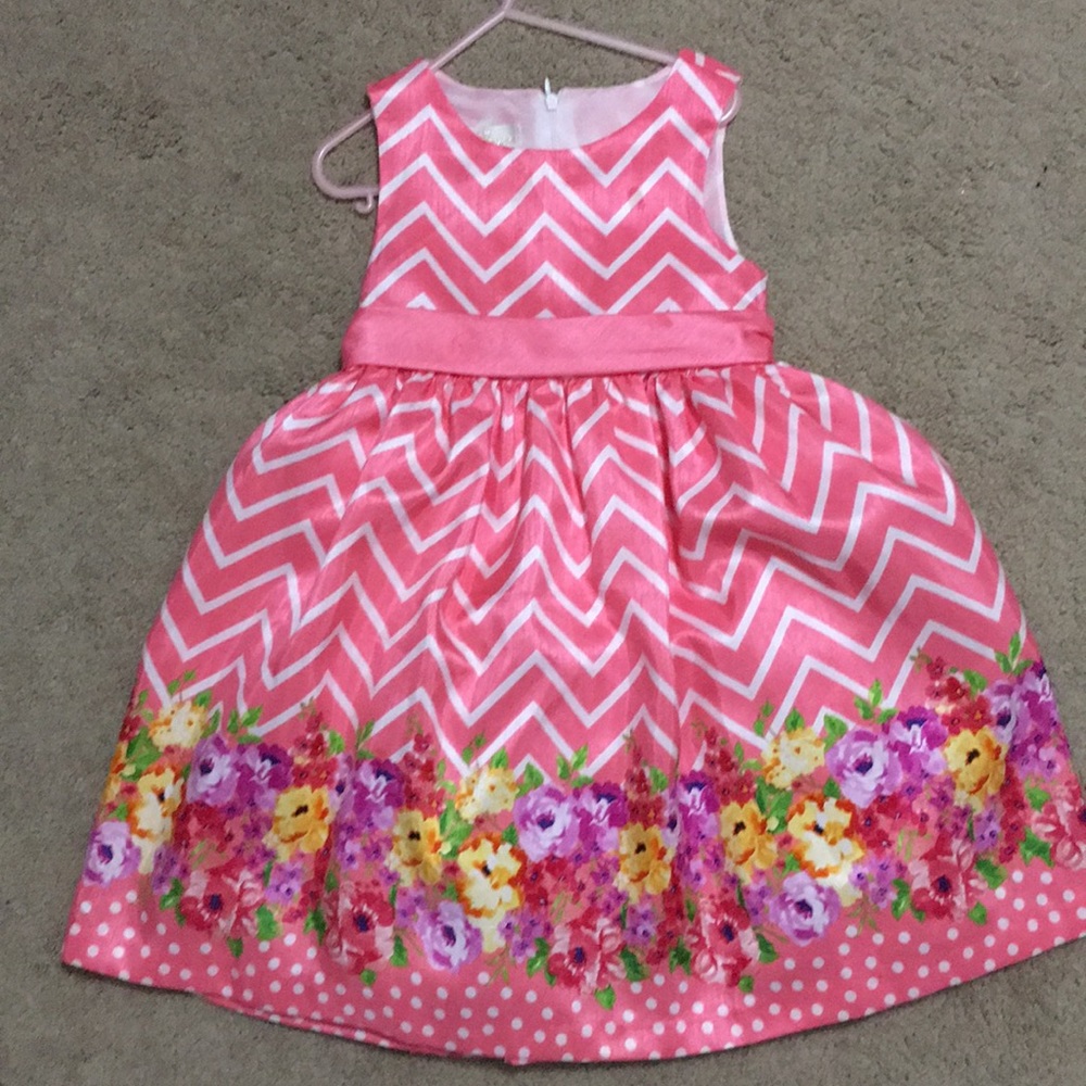 Pink floral girls dress